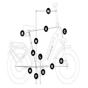 bicicleta eléctric biwbik dakar plus 250w con medidas y talla