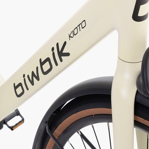 Bicicleta eléctrica kioto vista cuadro color crema