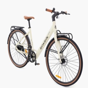 Bicicleta eléctrica kioto vista lateral color crema