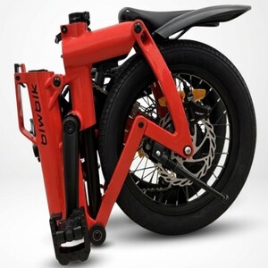 Bicicleta eléctric Biwbik Rubus 250w color rojo y plegada