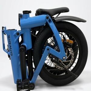 Bicicleta eléctric Biwbik Rubus 250w color azul y plegada