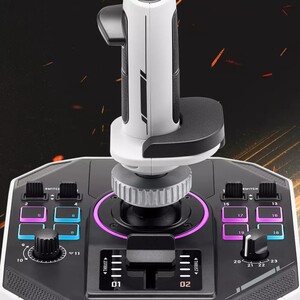 Mando thrustmaster sol r1 flightstick Mando de vuelo profesional frontal con vista de la base