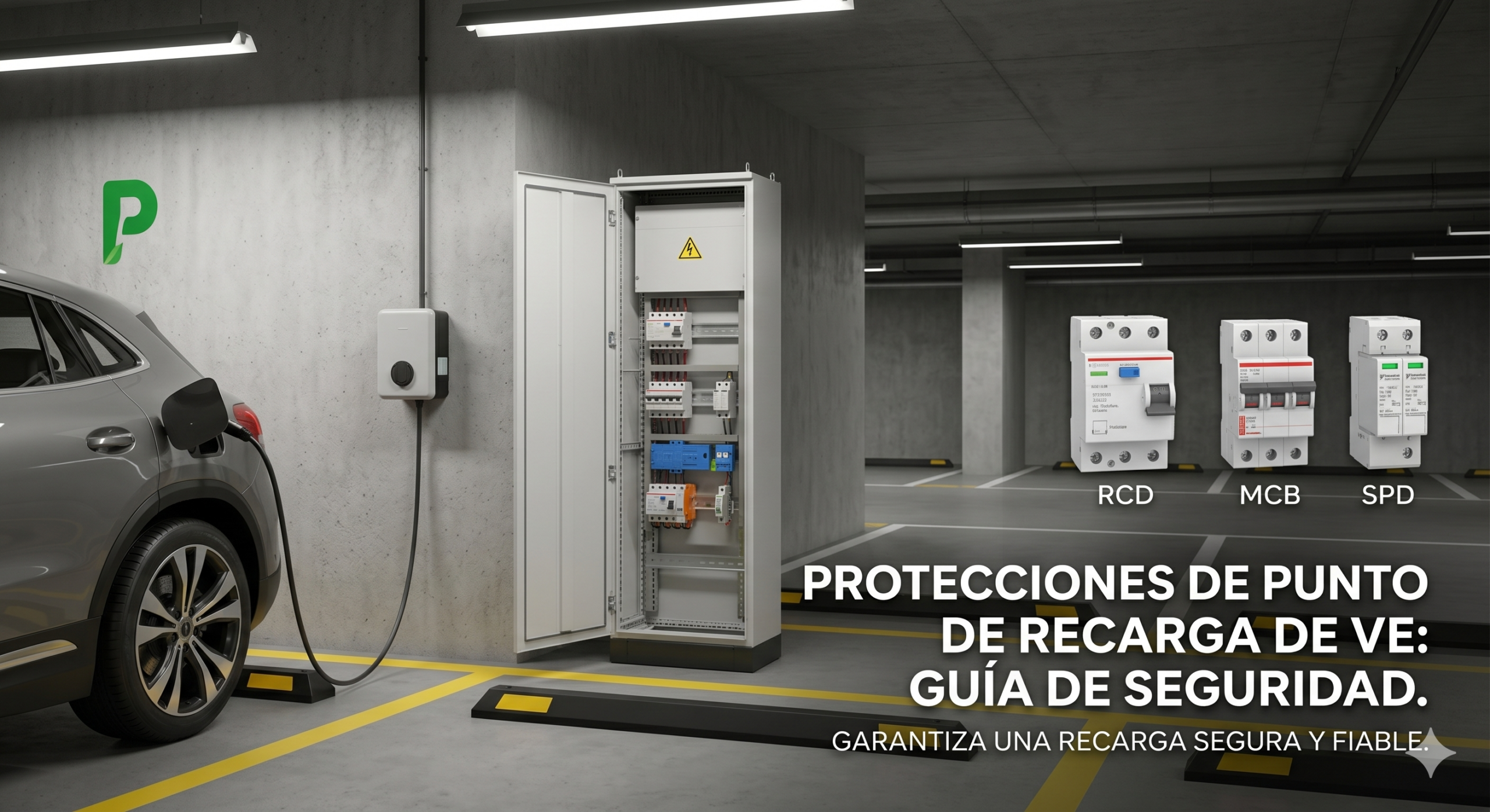 Detalle del interior de un cuadro eléctrico de protección abierto que muestra interruptores magnetotérmicos y diferenciales Tipo A correctamente cableados.